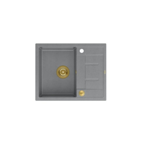 MORGAN 116 GraniteQ zlewozmywak silver stone z syfonem Push To Open kol. zĹ‚oty 1-komorowy z/o + zaczepy 4 szt - 2085905