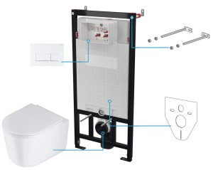 Zestaw WC podtynkowy 6 w 1