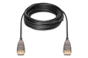 Kabel DIGITUS połączeniowy hybrydowy AOC DisplayPort 1.4 8K60Hz UHD DP/DP M/M czarny 20m