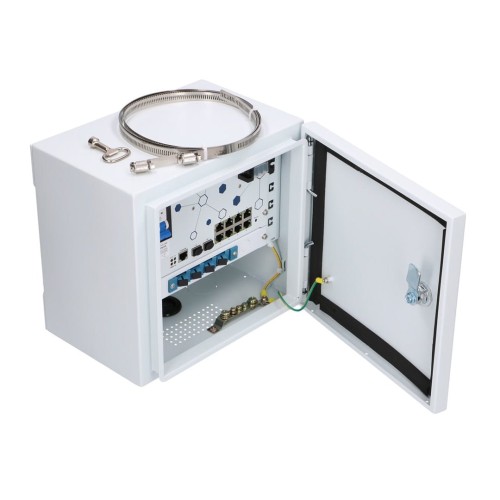 Extralink Minos | Zewnętrzny switch PoE | 8x RJ45 1000Mb/s PoE, 2x SFP, 200W, L2, aktywne chłodzenie - 2054872