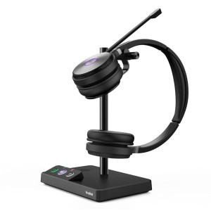 Yealink WH62 Dual Teams Zestaw słuchawkowy Bezprzewodowy Opaska na głowę Biuro/centrum telefoniczne Micro-USB Podstawka do ładowania Czarny
