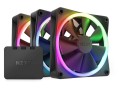 Zestaw 3 wentylatorów do zasilacza / obudowy NZXT F120 RGB Czarne + Kontroler - 2311291