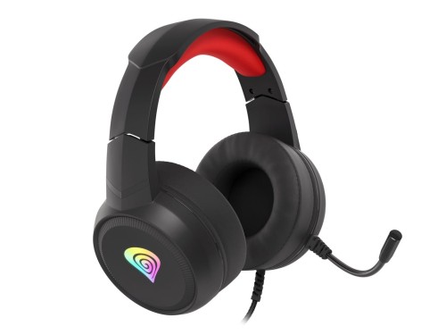 Słuchawki z mikrofonem Genesis Neon 200 RGB Gaming podświetlenie RGB czarno-czerwone - 2330506