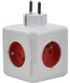 Przedłużacz allocacoc PowerCube Original 2202RD/FROUPC (kolor czerwony) - 752226