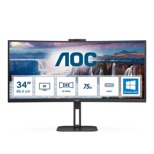 Monitor AOC 34" CU34V5CW/BK HDMI DP USB-C głośniki - 1891290