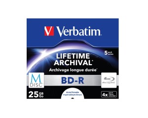M-DISC BD-R Verbatim 25GB X4 Printable (5 Jewel Case)