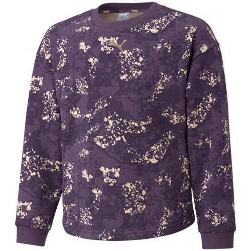 Bluza dla dzieci Puma Alpha AOP Crew FL fioletowa 589241 16 152cm - 2064392