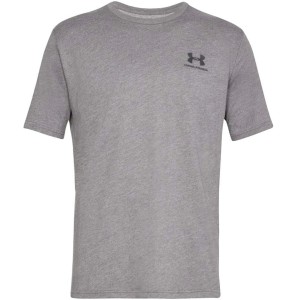 Koszulka męska z krótkim rękawem Under Armour Sportstyle Left Chest SS szary melanż  1326799 036 XL