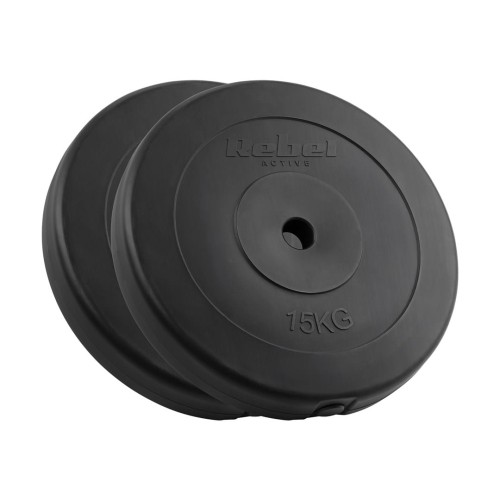 Zestaw obciążeń bitumicznych 2x15kg, otwór 31mm, talerz klasyczny, REBEL ACTIVE - 2254000