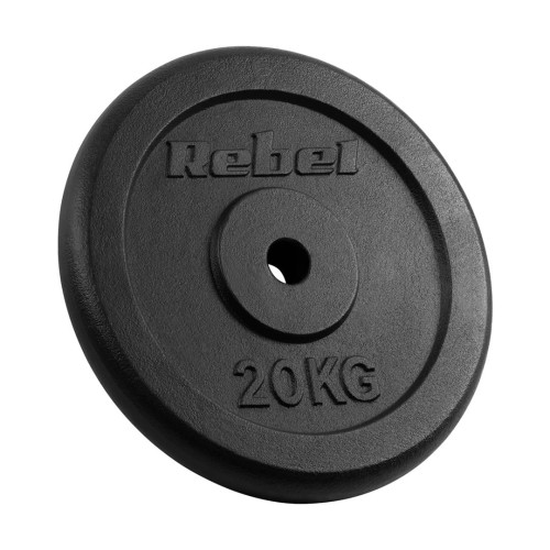 Obciążenie żeliwne 20kg, otwór 31mm, talerz klasyczny, REBEL ACTIVE - 2254022