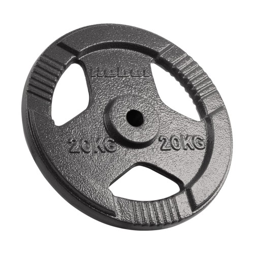 Obciążenie żeliwne 20kg, otwór 31mm, talerz z uchwytami, REBEL ACTIVE - 2254023