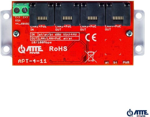 ATTE APT-4-11 Switch PoE 4 portowy 10/100Mbps, extender - 2328439