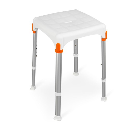 Taboret prysznicowy kwadratowy Biały - KING-STA-20 - 2200601