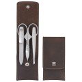 Zestaw podróżny Zwilling Twinox – brązowe, skórzane etui, 3 elementy - Brązowy - 2136893