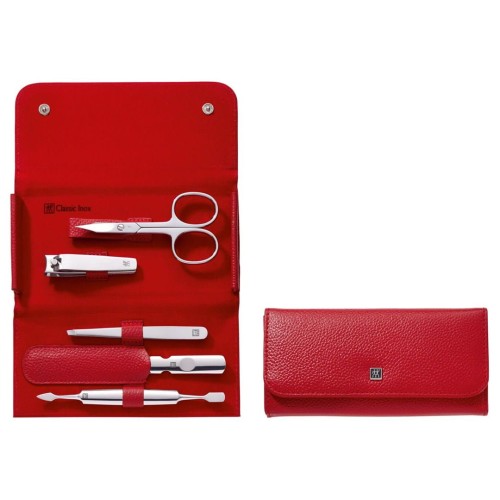 Zestaw do manicure Zwilling Classic Inox – skórzane etui, 5 elementów - Czerwony - 1890220