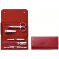 Zestaw do manicure Zwilling Classic Inox – skórzane etui, 5 elementów - Czerwony - 2136891