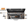 Klucze nasadowe 1/2" , zestaw 25 szt., CrV - 2194198