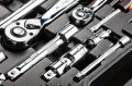 Klucze nasadowe 1/4", 1/2", zestaw 77 szt., CrV - 2276348