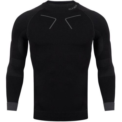 Bluza termoaktywna męska Alpinus Tactical Base Layer czarno-szara GT43219 - 1953419