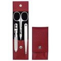 Zestaw podróżny Zwilling Classic Inox – skórzane etui, 3 elementy - Czerwony - 1890254