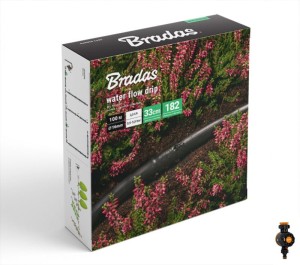 BRADAS WĄŻ KROPLUJĄCY WATER FLOW DRIP ZESTAW 100m Z ZEGAREM PRZEPŁYWU WODY