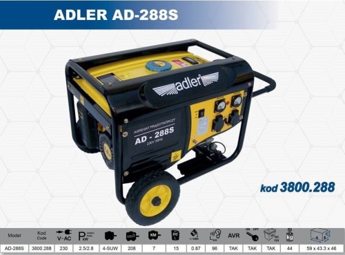 ADLER GENERATOR PRĄDOTWÓRCZY 2,8KW / AD-288S - 1977038