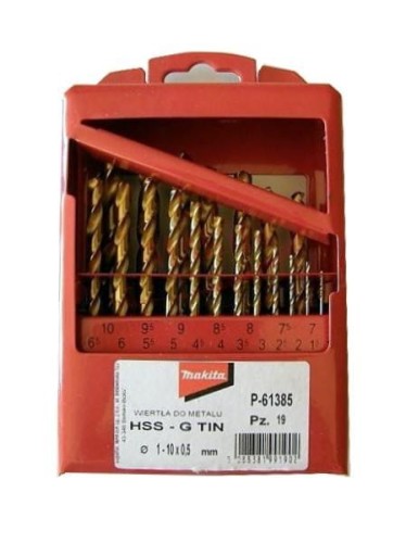 ZESTAW WIERTEŁ TYTAN HSS-G TIN 19szt 1-10mm - 1950114