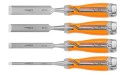 Dłuta 6, 12, 18, 24, zestaw 4 szt. Uchwyt dwukomponentowy. Pakowane w etui - 2193864