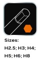 Klucze Hex 6 szt. wkładka - 2193966