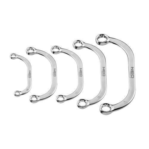 Klucze oczkowe wygięte 9-22 mm, zestaw 5 szt. - 2194213