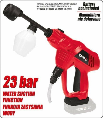 YATO MYJKA CIŚNIENIOWA 18V Z ZASYSANIEM BEZ AKUMULATORA I ŁADOWARKI - 2315477