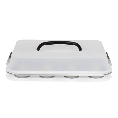PATISSE SILVER-TOP Forma na 12 muffinek z pokrywką z uchwytem - 2309716