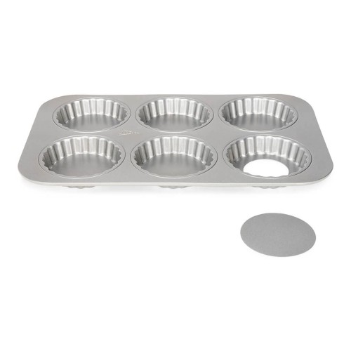 PATISSE SILVER-TOP Forma na 6 okrągłych mini tart/quiche z wyjmowanym dnem - 2309666