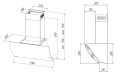 Okap kominowy AKPO WK-4 Clarus 60 Czarny (600mm; front gięte czarne szkło) - 1003513
