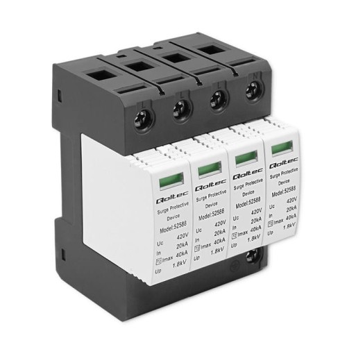 Qoltec Ogranicznik ochronnik przepięć AC | 4P | 420V | T2 | C - 2001937