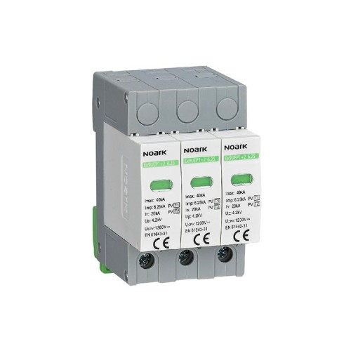 Ogranicznik przep. NOARK, SPD Ex9UEP Noark 1500DC/typ T1+ T2/6.25kA/3 moduły szer. - 2112848
