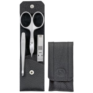 Zestaw podróżny Zwilling Twinox – czarne, skórzane etui, 3 elementy - Czarny