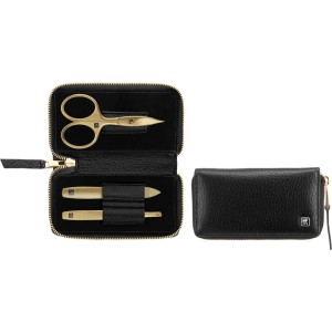 Zestaw do manicure ZWILLING Twinox Gold Edition 97747-004-0 – czarne skórzane etui 3 elementy - czarny