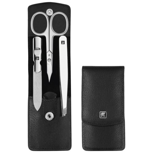 Zestaw podróżny Zwilling Classic Inox – skórzane etui, 3 elementy - Czarny - 1890253