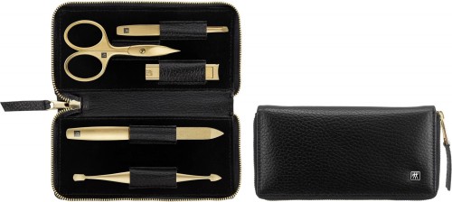 Zestaw do manicure ZWILLING Twinox Gold Edition 97748-004-0 – czarne skórzane etui 5 elementów - czarny - 1890272