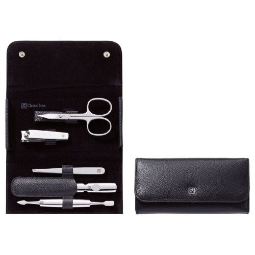 Zestaw do manicure Zwilling Classic Inox – skórzane etui, 5 elementów - Czarny - 2211039