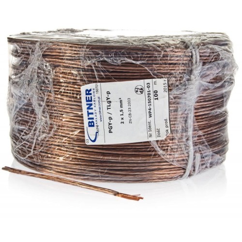 PRZEWÓD GŁOŚNIKOWY BITNER BiTsound PGY-p (TLgY) 2x1mm2 ROLKA 100m. - 2331378