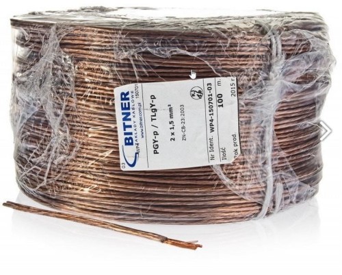 PRZEWÓD GŁOŚNIKOWY BITNER BiTsound PGY-p (TLgY) 2x0,75mm2 ROLKA 100m. - 2327027