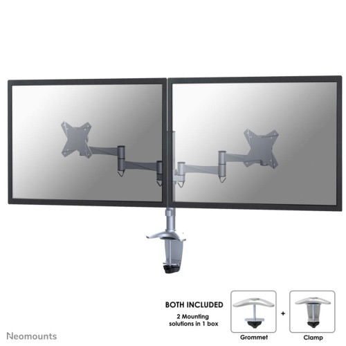 Neomounts FPMA-D1330DSILVER uchwyt / stojak do monitorów 68,6 cm (27") Biurko Srebrny - 2332068