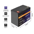 Akumulator LiFePO4 Qoltec Litowo-Żelazowo-Fosforanowy | 12.8V | 50Ah | 640Wh | BMS - 1793211