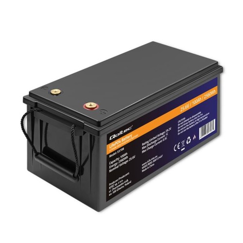 Akumulator LiFePO4 Qoltec Litowo-Żelazowo-Fosforanowy | 25.6V | 100Ah | 2560Wh | BMS - 1635005