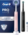 Elektryczna szczoteczka do zębów Oral-B | Pro 3 3900N/Różowy Duopack | Akumulator | Dla dorosłych | Liczba główek szczoteczki w zestawie: 3 | Liczba trybów szczotkowania zębów: 3 | /Różowy - 2329519