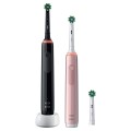 Elektryczna szczoteczka do zębów Oral-B | Pro 3 3900N/Różowy Duopack | Akumulator | Dla dorosłych | Liczba główek szczoteczki w zestawie: 3 | Liczba trybów szczotkowania zębów: 3 | /Różowy - 2337579