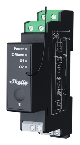 Shelly · Hutschiene·""Wave Pro 2PM""· Relais· max. 25A· 1 Phase· 2x 16A· - 2329911