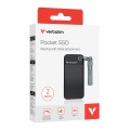 Dysk SSD zewnętrzny Verbatim Pocket SSD 2TB USB-C 3.2 Gen 2 czarny/szary - 2338812